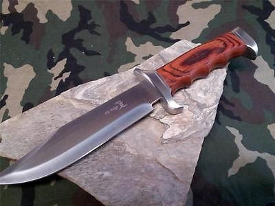 Elk Ridge Hunting Bowie 12.5" Knife W/ Wood Handle - 012