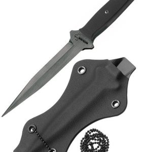 Boker Plus 7.25" Besh Black Wedge Stainless Fixed Blade Neck Knife PTK275