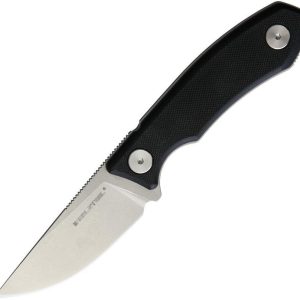 Real Steel Receptor Stonewash Fixed Blade Black G10 Handle EDC Neck Knife 3550