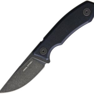 Real Steel Receptor Stonewash Fixed Blade Black G10 Full Tang Neck Knife 3551