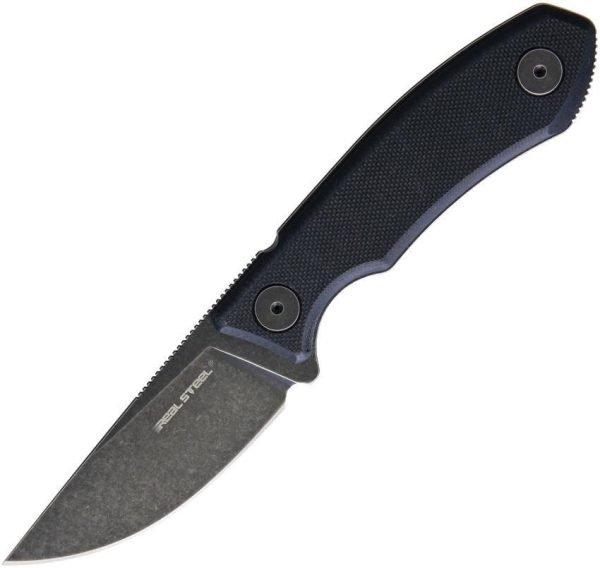 Real Steel Receptor Stonewash Fixed Blade Black G10 Full Tang Neck Knife 3551