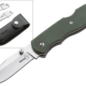 Boker Plus Optima Hunting Interchangeable Blade Green G10 Folding Knife - P01BO109