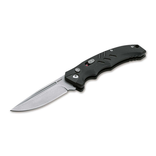 Boker Plus Intention II Automatic Button Lock Black G10 D2 Steel Drop Point Blade 01BO482