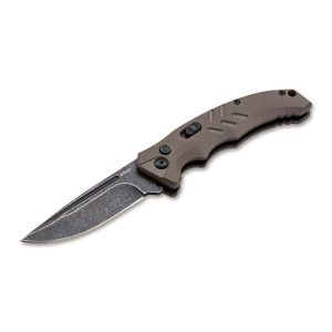 Boker Plus Intention II Automatic Button Lock Coyote Tan G10 D2 Steel Drop Point Blade 01BO483