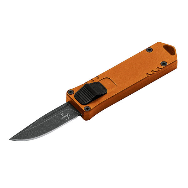 Boker Plus USB Automatic OTF Burnt Orange Aluminum D2 Steel Drop Point Blade 06EX275