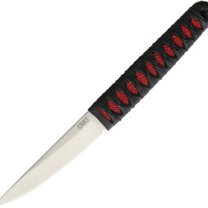 CRKT Obake Black Red Rayskin wrapped Satin fixed blade Neck Knife 2367rs