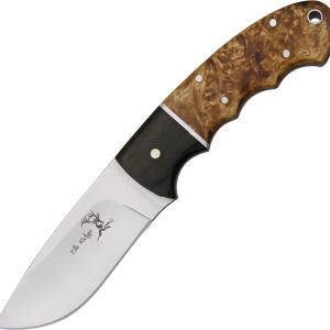 Elk Ridge Fixed Blade Burlwood & Black 8" Knife 128