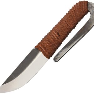 Kellam Mini Sisal Wrapped Carbon Steel Fixed Blade Neck Knife w/ Sheath HM391