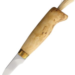 Kellam Tundra Curly Birch Mushroom Fixed Blade Neck Knife + Leather Sheath t92s