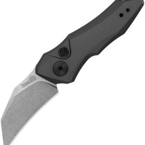 Kershaw Automatic Launch 10 Knife Button Lock Gray Aluminum CPM-154 Stainless Hawkbill Blade 7350