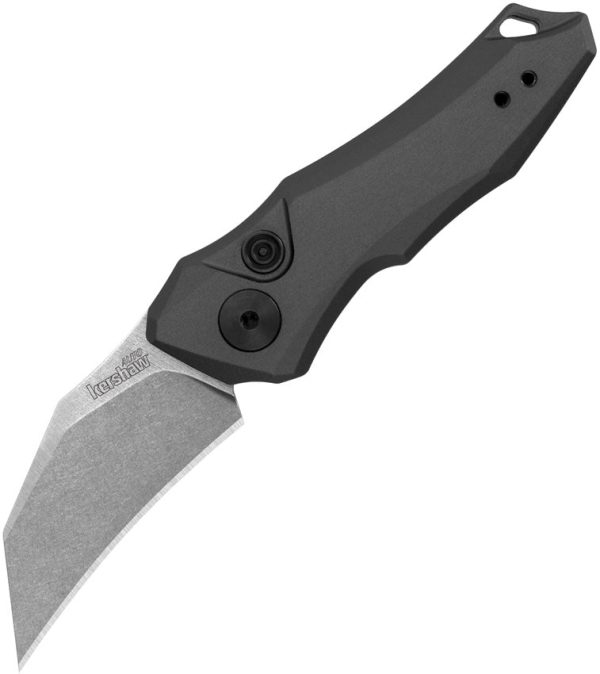 Kershaw Automatic Launch 10 Knife Button Lock Gray Aluminum CPM-154 Stainless Hawkbill Blade 7350