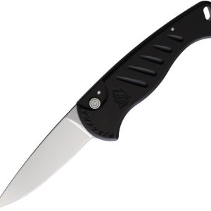 Piranha Knives Automatic Fingerling Black Button Lock Knife