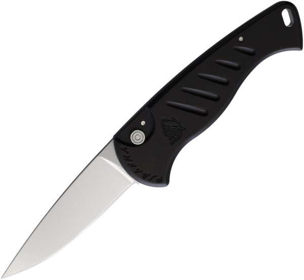 Piranha Knives Automatic Fingerling Black Button Lock Knife