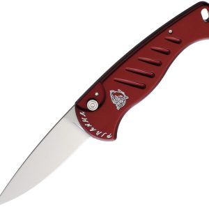 Piranha Knives Automatic Fingerling Red Button Lock Knife