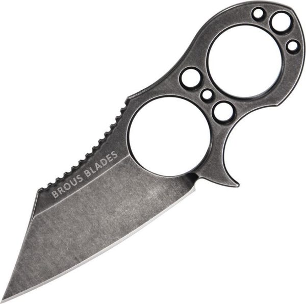 Brous Blades SS-Ranger 2 One Piece Stonewash D2 Tool Steel Fixed Neck Knife RB40