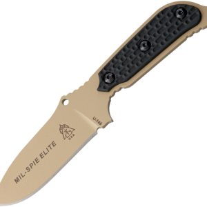 TOPS Mil-Spie 3 Elite Fixed Hunter Pt Coyote Tan Blade Black Knife MIL3ELITEBLM