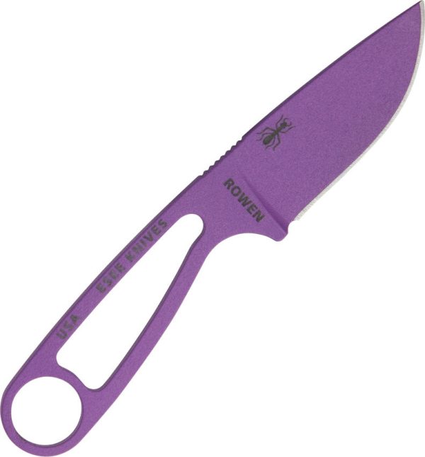 Esee Purple Izula Fixed Blade 1095 Skeletonized Neck Knife W/ White Sheath IPURP